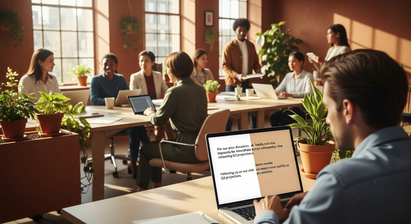 Non-native business English phrases shown next to their native equivalents